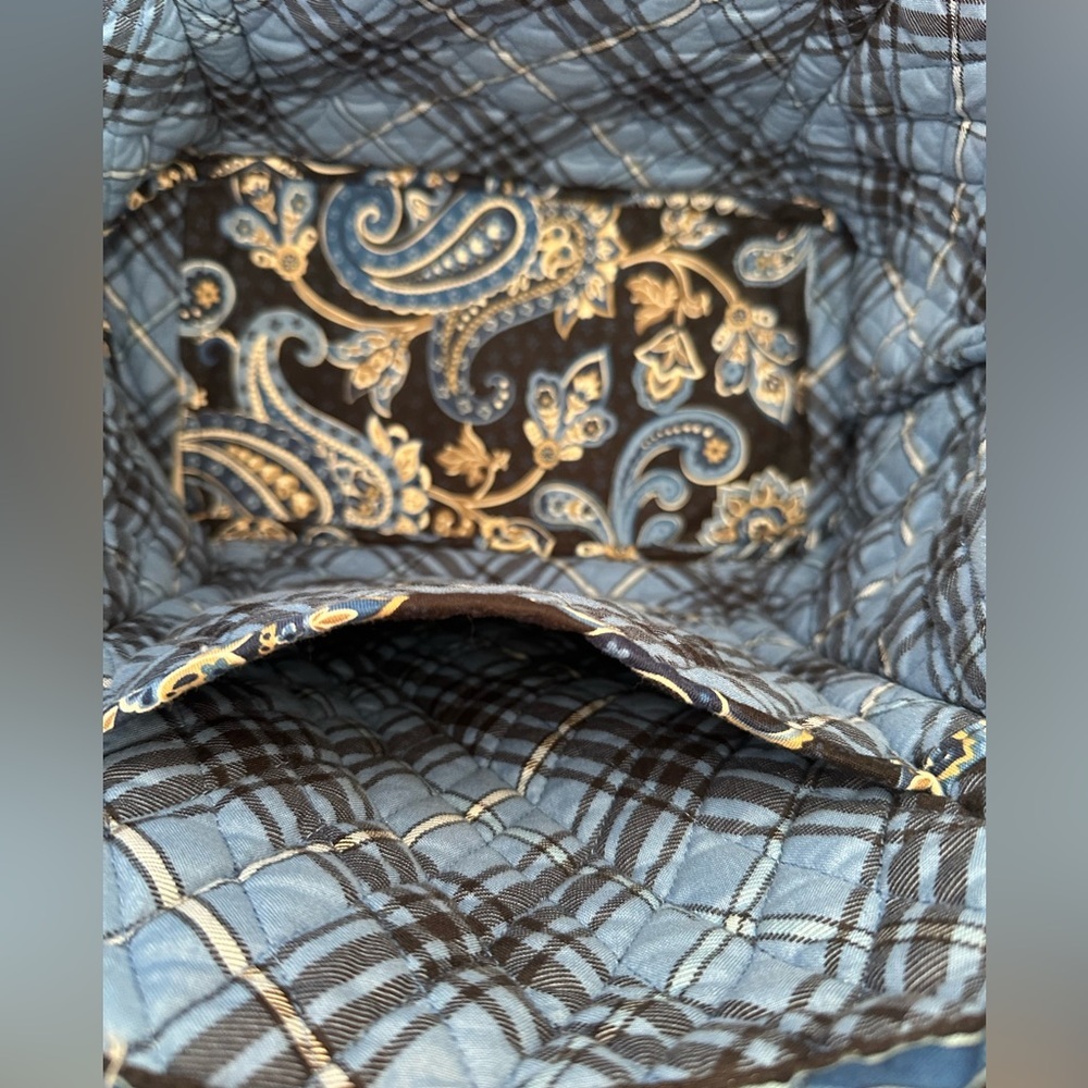 Vera Bradley Windsor Navy Quilted Villager Tote Double Shoulder Strap *Retired* - Picture 13 of 14